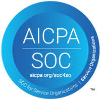AICPA SOC blue badge (aicpa.org/soc4so)