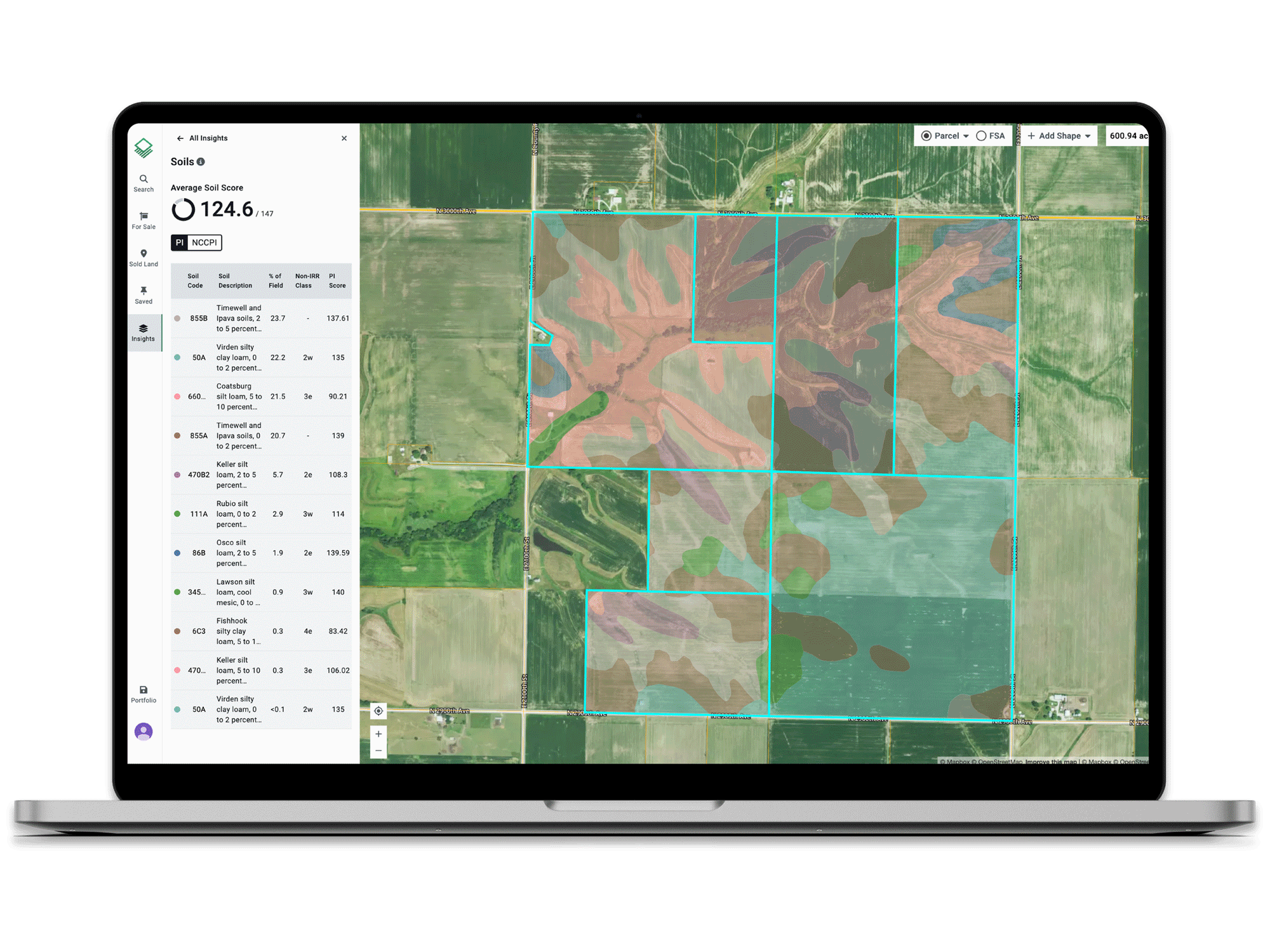 Acres interactive map